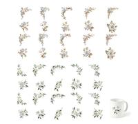 UZYXC Lot De 40 Autocollants Vintage Fleurs - Set D'étiquettes Pour Journaling, Scrapbooking - Idéal Pour Albums Photo, DIY, Découpage - Papier Décoratif De Qualité