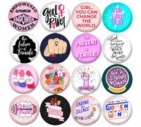 Uzztfa 16 Pièces Broche Féministe pour Filles Puissance Journée Internationale des Droits des Femmes Mois De L'histoire Autonomisation Féminisme Boutons Épinglette Cadeaux Accessoires