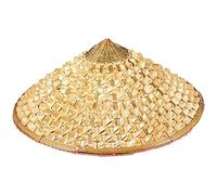 Uzztfa Chapeau De Fermier Vietnamien Coolie Paille Bambou Cône Chapeau De Jardin Fermier Chapeau De Pêche Chapeau Conique Asiatique Drôle Chapeau De Fête Orientale