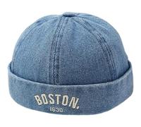 Uzztfa Chapeau sans Bord pour Enfants, Casquette Docker, Casquettes Réglables pour Garçons, Bonnet sans Bord À Revers Roulé, Chapeau De Marin Rétro