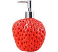 Uzztfa Distributeur De Savon en Forme De Fraise avec Pompe, Bouteille De Savon Rechargeable pour Salle De Bain, Bouteille De Lotion, Distributeur De Savon pour Les Mains, Décoration