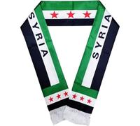 Uzztfa Écharpe Drapeau Syrien Double Face, Châle, Écharpe Arabe Syrienne, pour Hommes Femmes