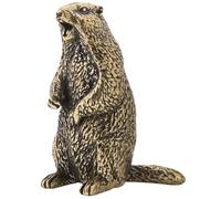 Uzztfa Figurine De Marmotte en Laiton, Sculpture Miniature, Statue De Marmotte pour Décoration De Maison Ou De Bureau, Mini Ornement Animal Rétro pour Décoration De Bureau