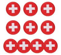 Uzztfa Lot de 10 Patchs De Premiers Secours, Patchs Médicaux Tactiques Croix-Rouge pour Sacs, Sacs À Dos, Vêtements, Vestes, Chapeaux