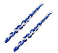 Uzztfa Lot De 2 Bougies Havdalah Tressées en Cire De Paraffine Bleue Blanche, Fabriquées À Main, pour Chabbat, Cadeau De Shabbat