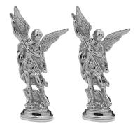 Uzztfa Lot De 2 Statues De Saint Michel Archange, Saint Michel Vainquant Satan, Statue De L'ange Michel, Collection De Figurines, Cadeaux Religieux