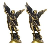 Uzztfa Lot De 2 Statues De Saint Michel Archange, Saint Michel Vainquant Satan, Statue De L'ange Michel, Collection De Figurines, Cadeaux Religieux