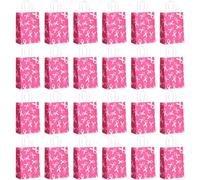 Uzztfa Lot de 24 Sacs Cadeaux pour Lutte Contre Le Cancer du Sein, en Papier Rose avec Poignées, pour Fête Contre Le Cancer du Sein
