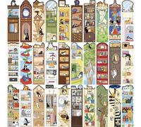 Uzztfa Lot de 30 Marque-Pages Chat Dessin Animé, Marque-Pages Esthétiques, pour Journal Intime, pour Écoliers, Enseignants, Amoureux des Livres