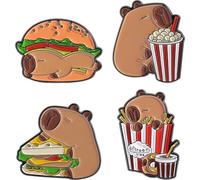 Uzztfa Lot De 4 Broches en Forme De Capybara, Motif Dessin Animé, Adorables Animaux, Idéal Cadeau pour Les Amoureux du Capybara