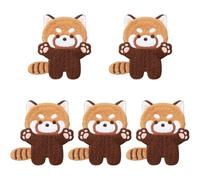 Uzztfa Lot De 5 Patchs Brodés en Forme De Panda Roux, Motif Raton Laveur, pour Vêtements, Pantalons Sacs