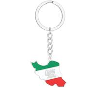 Uzztfa Porte-clés avec Drapeau De L'iran, Pendentif Carte du Drapeau De L'iran, Porte-clés De Voiture, Bijoux, Cadeau pour Femmes Hommes, Breloque De À Main