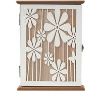 Uzztfa Porte-clés Mural en Bois, Boîte À Clés, Armoire À Clés, Crochets À Clés Muraux, Porte-clés Rustique avec 6 Crochets pour Entrée, Couloir