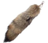 Uzztfa Porte-clés Queue De Renard, Queue d'animal en Fausse Fourrure Hirsute Décorative, Porte-clés Queue De Therian, Pendentif pour À Main À Dos