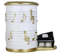 Uzztfa Pot À Crayons en Résine avec Notes De Musique, Pot À Crayons pour Piano, Porte-Stylo sur Le Thème De Mélodie Musicale, Organiseur De Bureau pour Décoration du Bureau À Domicile