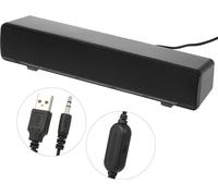 V-196 Enceinte longue pour ordinateur Sound Blaster Home Desktop Téléphone portable Subwoofer Alimenté par USB Entrée audio 3,5 mm, Noir