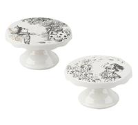 V&A Alice au Pays des Merveilles Lot de 2 Mini Supports à gâteaux Blanc 10 x 10 x 5,3 cm