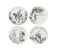 V&A Alice In Wonderland Side Plates, Pour Le Dîner, Le Thé De L'Après-Midi Ou Le Petit Déjeuner, Fine China, 20,5 cm (8"), Set Of 4