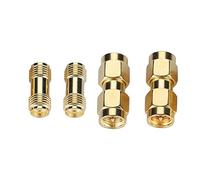 V BESTLIFE 4PCS SMA Connector, 2 SMA Male to SMA Male + 2 SMA Female to SMA Female Adaptateur RF Coaxial Adapter Connector, Prend en Charge Une variété de Transmission coaxiale de la même Interface