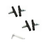 V-brake Lot de 4 plaquettes de frein - Pièces de vélo pour freins en V - Patins de frein durables noirs - Compatible universel - Pour vélo de ville et VTT