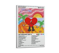 V BY N Bad Bunny Una Verano Sin Ti Poster de film vintage pour décoration de chambre à coucher 30 x 45 cm Style cadre