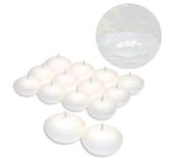 V Candelo ensemble de 12 bougies flottantes sans parfum - Bougies chauffe-plat flottantes blanches - Bougies décoration flottante - Bougies chauffe-plat - 4 heures de durée de combustion
