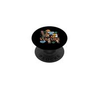 V est pour Les Animaux du Zoo de vautours, Excursion au Zoo, journée au Zoo de la Jungle PopSockets PopGrip Adhésif