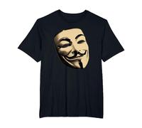 V for Vendetta V Mask T-Shirt, Homme Grandes Tailles, Noir, 6X Tall
