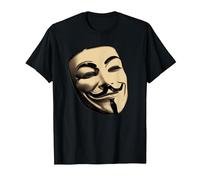 V for Vendetta V Mask T-Shirt, Homme, Noir, XXL