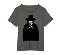 V for Vendetta V T-Shirt, Femme Grandes Tailles, Asphalte, 6X