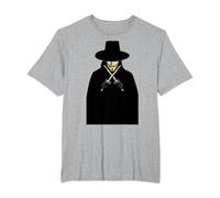 V for Vendetta V T-Shirt, Homme Grandes Tailles, Gris Chiné, 6X Tall