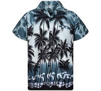 V.H.O. Chemise-Hawaienne Homme Manche-Courte Palmiers De Vacances à La Plage Aloha Unisexe