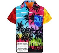 V.H.O. Funky Chemise-Hawaienne, Manche-Courte, Beach, Couleurs-Mélangées-Aléatoires, 3XL