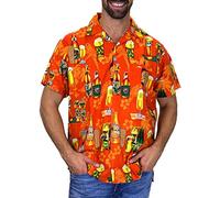 V.H.O. Funky Chemise-Hawaienne, Manche-Courte, Beerbottle, Orange, 6XL