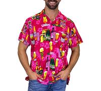 V.H.O. Funky Chemise-Hawaienne, Manche-Courte, Beerbottle, Rose, XXL