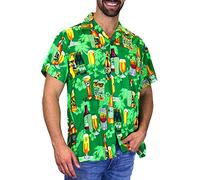 V.H.O. Funky Chemise-Hawaienne, Manche-Courte, Beerbottle, Vert, L