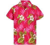 V.H.O. Funky Chemise Hawaienne, Small Flower, Rose, L