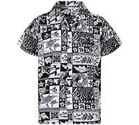 V.H.O. Funky Chemise Hawaienne, VHO-Puzzle, Noir, M