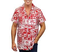 V.H.O. Funky Chemise Hawaienne, VHO-Puzzle, Rouge, L
