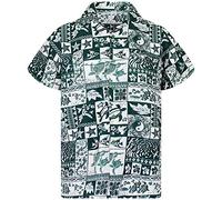V.H.O. Funky Chemise Hawaienne, VHO-Puzzle, Vert, 3XL