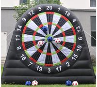 V-infla Jeu de fléchettes gonflables de Football avec souffleur et 8 balles gonflables pour Sports de Plein air (3 m de Haut, Noir)