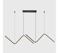 V-Intage Light Wave Linear Dining Table Led Island Lights Modern Led Chandelier Linear Black Wave Schandeliers/D