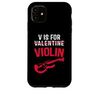 V is for Violonplayer Funny Valentines Day Music Adults Kid Coque pour iPhone 11