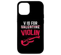V is for Violonplayer Funny Valentines Day Music Adults Kid Coque pour iPhone 12/12 Pro