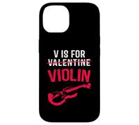 V is for Violonplayer Funny Valentines Day Music Adults Kid Coque pour iPhone 14