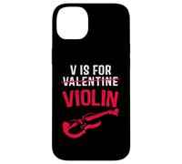 V is for Violonplayer Funny Valentines Day Music Adults Kid Coque pour iPhone 14 Plus