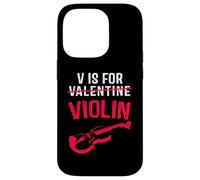 V is for Violonplayer Funny Valentines Day Music Adults Kid Coque pour iPhone 14 Pro