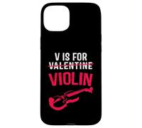 V is for Violonplayer Funny Valentines Day Music Adults Kid Coque pour iPhone 15 Plus