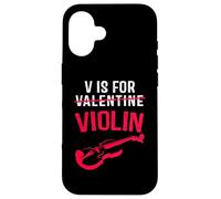 V is for Violonplayer Funny Valentines Day Music Adults Kid Coque pour iPhone 16