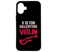V is for Violonplayer Funny Valentines Day Music Adults Kid Coque pour iPhone 16 Plus
